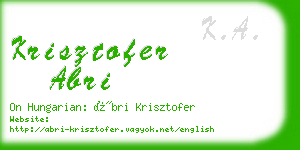 krisztofer abri business card